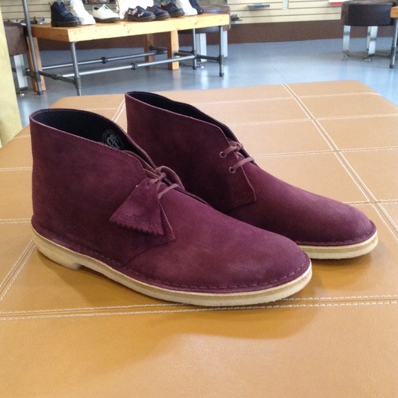 clarks bordeaux desert boots